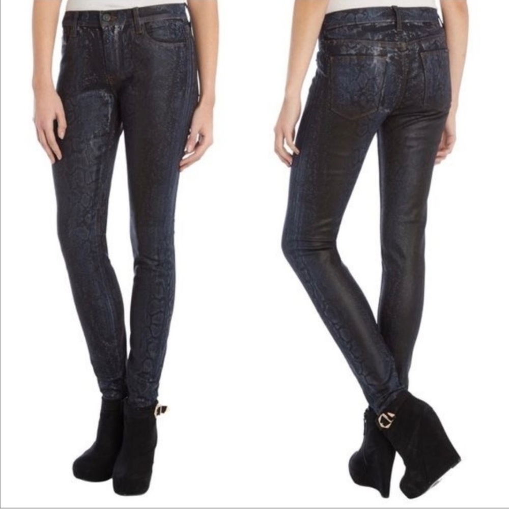 Hudson Midrise Nico Super Skinny Snake Print Size 30